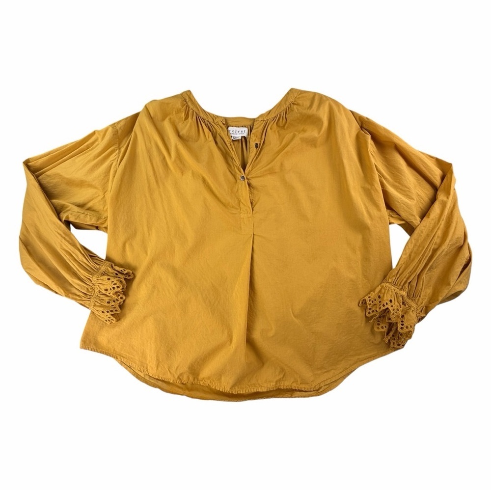 Velvet By Graham & Spencer Anthropologie Women’s Jacoba Henley Blouse Size M - Picture 2 of 8